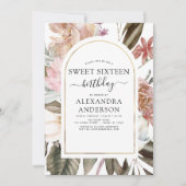ボホブルグンディスウィート16誕生日フローラ招待状 招待状 (正面)