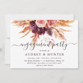 ボホブルグンディテラコッタフローラ婚約パーティ  招待状 (正面)