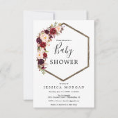 ボホブルゴーニベイビーシャワー招待状カード 招待状 (正面)