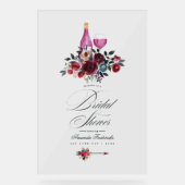 ボホブルゴーニュとネイビーワインの試飲ブライダルへようこそ アクリルサイン (正面)