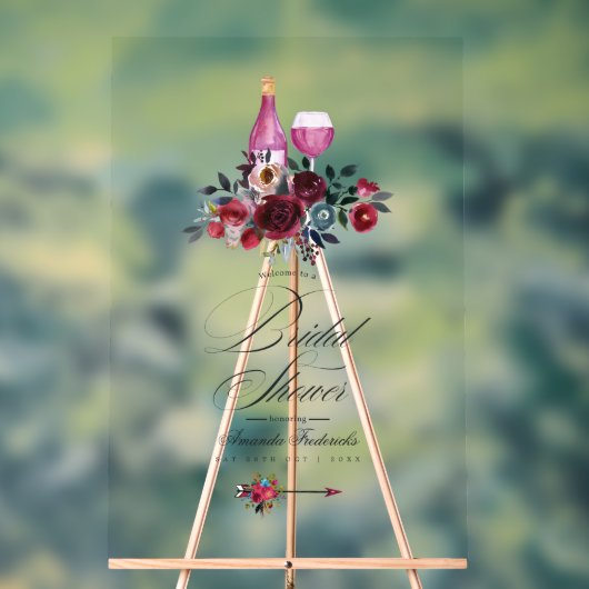 ボホブルゴーニュとネイビーワインの試飲ブライダルへようこそ アクリルサイン (ニュートラル)