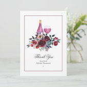 ボホブルゴーニュとネイビーワインの試飲ブライダルシャワー サンキューカード (スタンド正面)