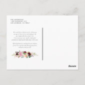 ボホブルゴーニュとピーチフラワーズ秋ありがとう ポストカード (裏面)