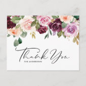 ボホブルゴーニュとピーチフラワーズ秋ありがとう ポストカード (正面)