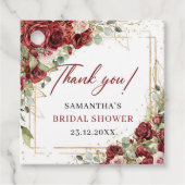 ボホブルゴーニュと赤面バラブライダルシャワー フェイバータグ (正面)