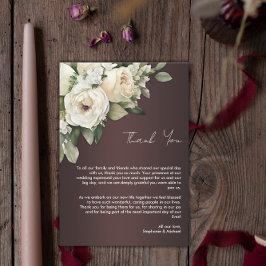 ボホブルゴーニュエレガントバラ結婚ズありがとう サンキューカード