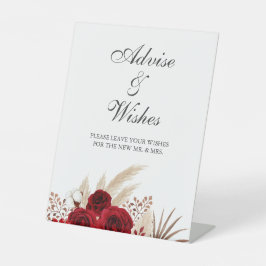 ボホブルゴーニュバラパンパスグラスウィッシュ 台座サイン