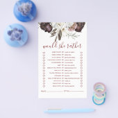 ボホブルゴーニュバラ秋ブライダルシャワーゲームフライヤー チラシ (シングル)