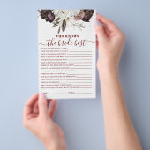 ボホブルゴーニュバラ秋ブライダルシャワーゲーム チラシ (ハンドル)