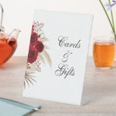 ボホブルゴーニュバラ&パンパスグラス 台座サイン (インサイチュ)