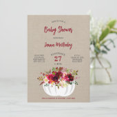 ボホブルゴーニュフローラカボチャ赤ちゃんシャワー 招待状 (スタンド正面)
