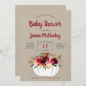ボホブルゴーニュフローラパンプキンベビーシャワー招待状 招待状 (正面/裏面)