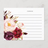 ボホブルゴーニュフローラブライダルシャワーレシピカード (裏面)