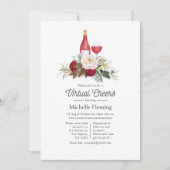 ボホブルゴーニュフローラワインテイスティングバーチャルシャワー 招待状 (正面)