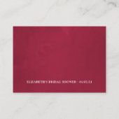 ボホブルゴーニュフローラワインテイスティングブライダルシャワー エンクロージャーカード (裏面)