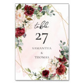 ボホブルゴーニュフローラ金ゴールド幾何学ユーカリ テーブルナンバー (正面)