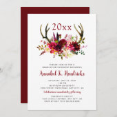 ボホブルゴーニュフローラ〔雄ジカの〕枝角卒業招待状 招待状 (正面/裏面)