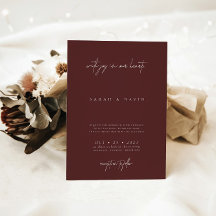 ボホブルゴーニュモダンミニマリストエレガントな結婚式