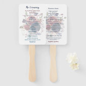 ボホブルゴーニュ海軍マウヴ結婚フローラ ハンドファン (正面&裏面)