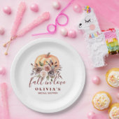 ボホブルゴーニュ秋フローラパンプキンブライダルシャワーパ ペーパープレート (パーティー)