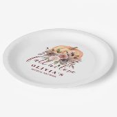 ボホブルゴーニュ秋フローラパンプキンブライダルシャワーパ ペーパープレート (アングル)