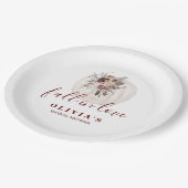 ボホブルゴーニュ秋フローラパンプキンブライダルシャワー ペーパープレート (アングル)