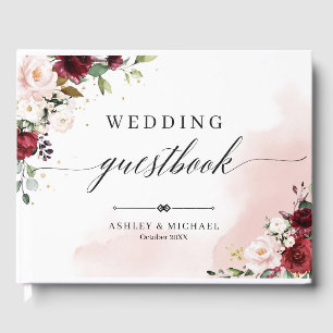 ボホブルゴーニュ結婚フローラズゲストブック ゲストブック