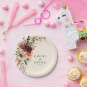 ボホブルゴーニュ結婚フローラ ペーパープレート (パーティー)