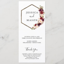 ボホブルゴーニュ結婚式 プログラム