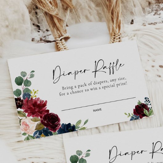 ボホブルゴーニュ赤面おむつラッフルカード ノートカード