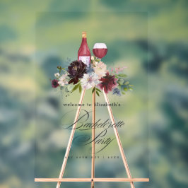 ボホブルゴーニュ赤面ダスティブルーワインバチェロレッテ アクリルサイン