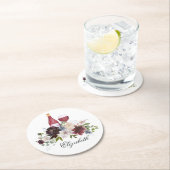 ボホブルゴーニュ赤面ダスティブルーワイン ラウンドペーパーコースター (インサイチュ)