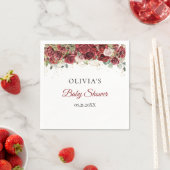 ボホブルゴーニュ赤面バラユーカリ赤ちゃんシャワー スタンダードカクテルナプキン (インサイチュ)