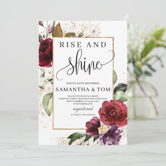 ボホブルゴーニュ赤面ピンクフローラの上昇と輝き 招待状 (スタンド正面)