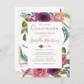 ボホブルゴーニュ赤面ピンクフローラキンセアニラ ポストカード (正面/裏面)