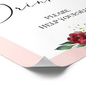 ボホブルゴーニュ赤面ピンクフローラドリンクの看板 ポスター (角)