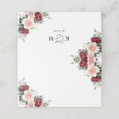 ボホブルゴーニュ赤面フローラ結婚ズフォールディング プレイスカード (外部開封)