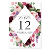 ボホブルゴーニュ&赤面フローラ&フルーツ結婚ズ テーブルナンバー (裏面)