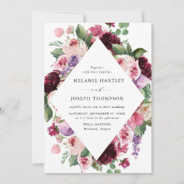 ボホブルゴーニュ&赤面フローラ&フルーツ結婚ズ 招待状