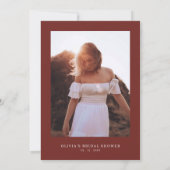 ボホブルゴーンディテラコッタブライダルシャワー招待 招待状 (裏面)