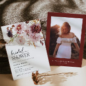 ボホブルゴーンディテラコッタブライダルシャワー招待 招待状