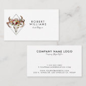 ボホブルスカル&トライバルカラフルフラワーブーケ 名刺 (正面/裏面)