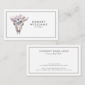 ボホブルスカル&トライバルフラワーズブーケ 名刺 (正面/裏面)