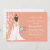 ボホブルネットブライドピアスブライダルシャワー 招待状 (正面)