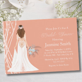 ボホブルネットブライドピアスブライダルシャワー 招待状