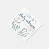 ボホブルーかわいらしドリームキャッチャー赤ちゃんシャワー スタンダードカクテルナプキン (角)