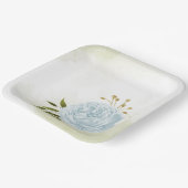 ボホブルーの花は緑の葉植物植物 ペーパープレート (傾斜あり)