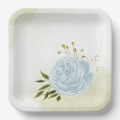 ボホブルーの花は緑の葉植物植物 ペーパープレート (正面)