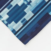 ボホブルーアステカニットデザイン フリースブランケット (角)