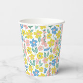 ボホブルーイエローディティフローラカスタムベビーシャワー 紙コップ (裏面)